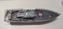 RC torpedo boat 1:115- Nové, funkční, poškozeno dopravou viz foto, outlet